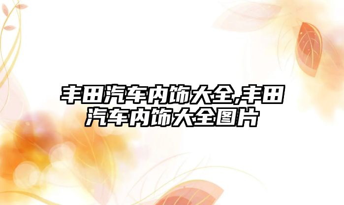 豐田汽車內(nèi)飾大全,豐田汽車內(nèi)飾大全圖片