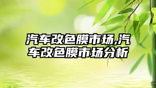 汽車改色膜市場,汽車改色膜市場分析