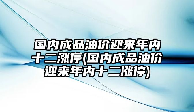 國(guó)內(nèi)成品油價(jià)迎來(lái)年內(nèi)十二漲停(國(guó)內(nèi)成品油價(jià)迎來(lái)年內(nèi)十二漲停)