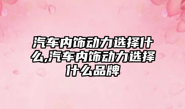 汽車內(nèi)飾動(dòng)力選擇什么,汽車內(nèi)飾動(dòng)力選擇什么品牌