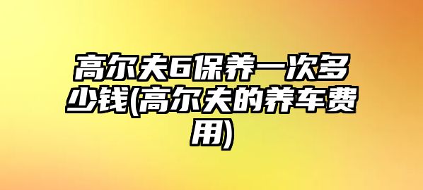 高爾夫6保養(yǎng)一次多少錢(qián)(高爾夫的養(yǎng)車(chē)費(fèi)用)