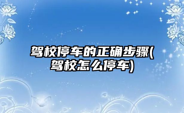 駕校停車的正確步驟(駕校怎么停車)