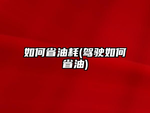 如何省油耗(駕駛?cè)绾问∮?