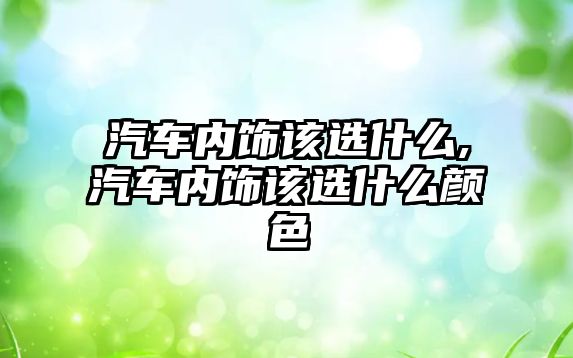 汽車內(nèi)飾該選什么,汽車內(nèi)飾該選什么顏色