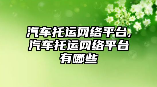 汽車(chē)托運(yùn)網(wǎng)絡(luò)平臺(tái),汽車(chē)托運(yùn)網(wǎng)絡(luò)平臺(tái)有哪些