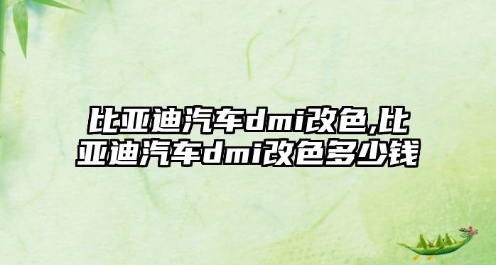 比亞迪汽車dmi改色,比亞迪汽車dmi改色多少錢