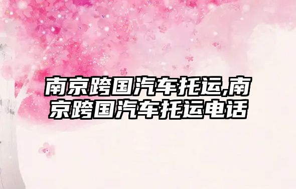 南京跨國(guó)汽車(chē)托運(yùn),南京跨國(guó)汽車(chē)托運(yùn)電話