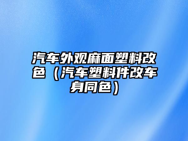 汽車外觀麻面塑料改色（汽車塑料件改車身同色）
